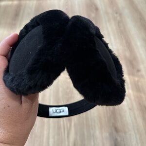 UGG  Black Furry Earmuffs